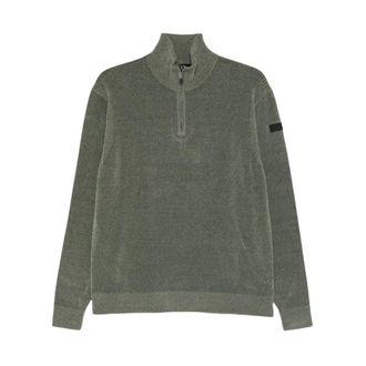 Roberto Ricci Design Maglia Girocollo in Velluto con Mezza Zip - - Knitwear - Uomo - Verde - XL