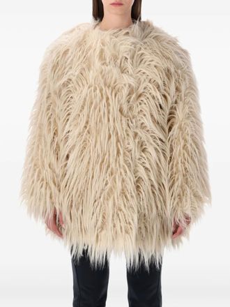 Goldbergh single-breasted faux-fur coat - women - Polyester - 36 - Neutrals