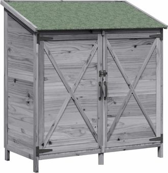 vidaXL Cobertizo De Jard&iacute;n Gris 106 X 56 X 113,5 Cm Vidaxl