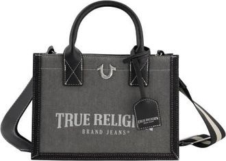 True Religion Modern Edge Denim Tote in Light Grey at Nordstrom