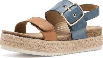 Aetrex Vania Platform Sandal Womens Sandals Hazy Blue : EU 43 (US Womens 11.5-12) M (B), Leather