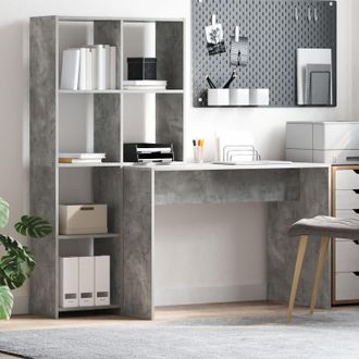 Berkfield Home with Shelf with Storage Concrete grey Engineered wood