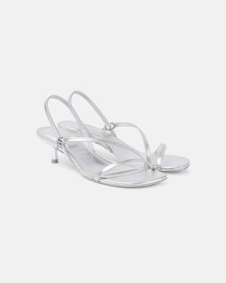 SIMKHAI Womens Cedonia Strappy Kitten Heel Sandal In Silver