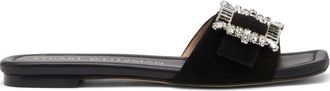 Stuart Weitzman Sandali Shine Buckle con decorazione - Nero
