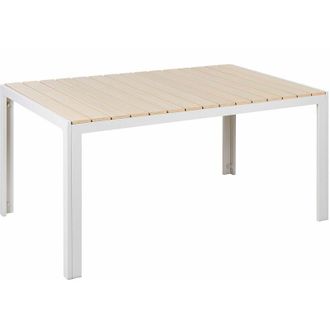 Beliani Beliani - Tavolo da Giardino in Alluminio Beige e Bianco a 6 Posti Stile Moderno Como
