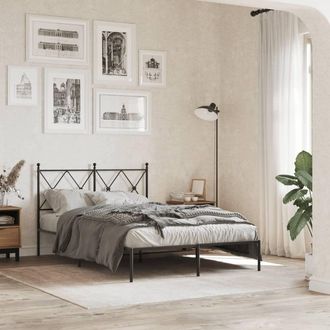 vidaXL Vidaxl - Estructura Cama Sin Colch&oacute;n Con Cabecero Metal Negro 120x200 Cm