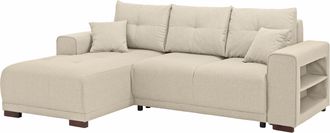 HOME AFFAIRE Ecksofa »Viborg L-Form« mit Regal in der Armlehne, wahlweise mit Bettfunktion