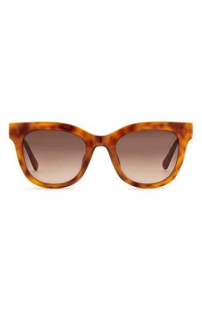 Fossil 51mm Gradient Cat Eye Sunglasses in Light Havana/Brown Sf at Nordstrom