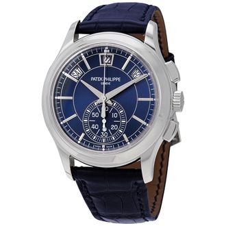Patek Philippe Pre-owned Patek Philippe Complications Chronograph Blue Sunburst Dial Mens Watch 5905P-001