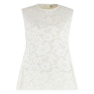 Tory Burch Dames, Tops, Wit, Maat: M Katoen
