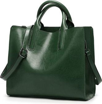 Generic Vegan Leather Satchel Handbags for Women Tote Top Handle Crossbody Bag Fashion Shoulder Bag Ladies Large Purses (Green)