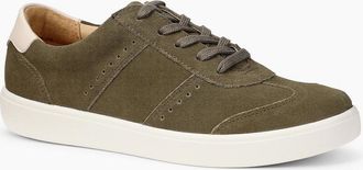 Hotter Womens Maeve Womens Trainers - Khaki Suede Leather - Size: 5.5