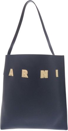 Marni Navy Leather Tote Bag (Pre-Owned)
