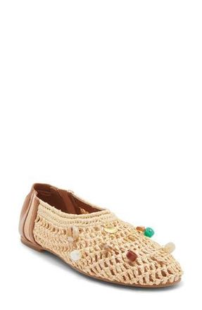 Steve Madden Meela Flat in Natural Raffia/Charm at Nordstrom Rack, Size 8.5