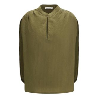 Darkpark Tracy Blusa Arricciata in Tessuto - - Blouses & Shirts - Donna - Verde - S