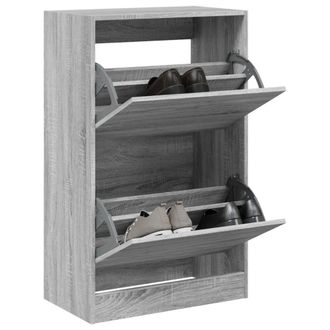 Berkfield Home Shoe Cabinet Grey Sonoma 60x34x96.5 cm Engineered Wood
