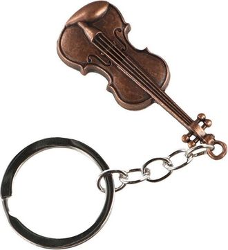 Generic Violin Key Chain,Vintage Violin Keyring,Musical Instrument Pendant,Car Key Ornament,Classical Violin Keyring(Copper)