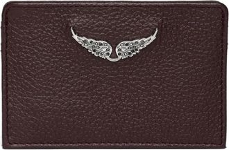 Zadig&Voltaire Portacarte in pelle con placca logo - Marrone
