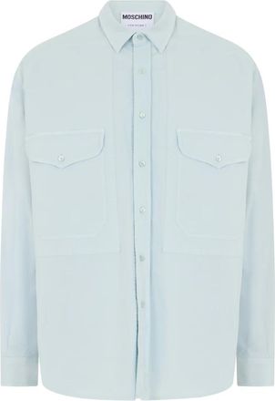 Moschino Lichtgewicht Shirt met Lange Mouwen - Heren - Casual Overhemden - Blauw - M - Katoen - Overhemden
