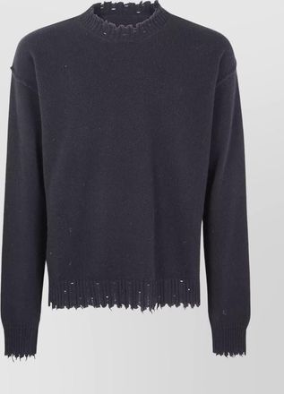 Uma Wang basic crew neck sweater with distressed hem