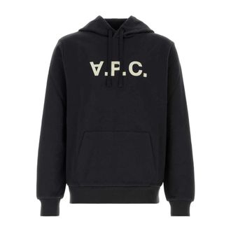 A.P.C. Stretch Cotton Sweatshirt - male - A.P.C. - Hoodies - Black - XS - Sweatshirts & Hoodies