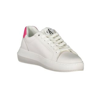Calvin Klein Leather and Polyurethane Sneaker - White