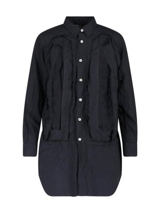 Comme Des Gar&ccedil;ons Black Ruffle Detail Button-Down Shirt