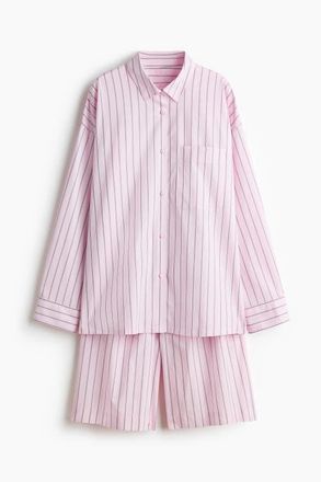 H&M Cotton Pyjamas in Light Pink/striped at Nordstrom, Size X-Small