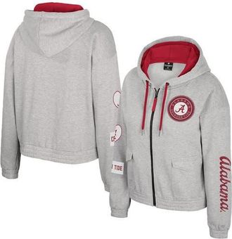 Colosseum Womens Colosseum Gray Alabama Crimson Tide Alfie Full-Zip Hoodie Jacket at Nordstrom, Size Small