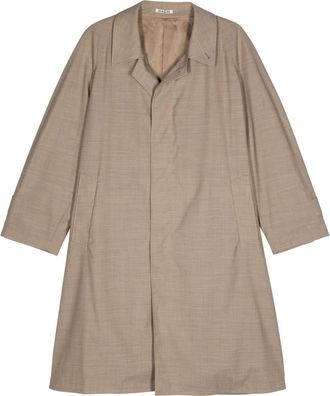 Auralee single-breasted wool coat - men - Wool/Cupro - 3 - Neutrals