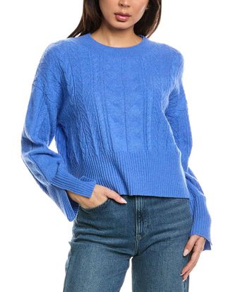 Brodie Mixed Cable Crewneck Cashmere Sweater