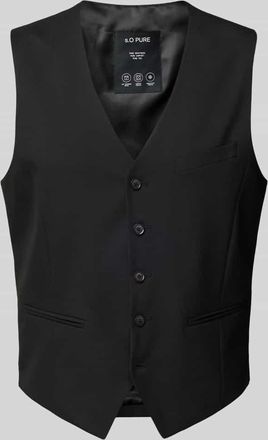 s.Oliver Black Label Slim Fit Anzugweste mit kurzen Seitenschlitzen Modell s.O PURE in Black, Größe 46