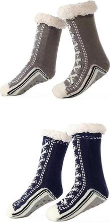 Generic Unisex Thick Cashmere Slipper Home Socks Fluffy Plush Comfy Sleeping Footwear Non-slip Grippy Boots Thermal Plush Booties (2pcs-m,One Size)
