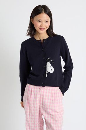 Chinti and Parker Sneaky Snoopy Wool-Cashmere Cardigan in Navy at Nordstrom, Size Medium