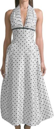 endless rose Polka Dot Halter Maxi Dress in Off White at Nordstrom, Size X-Small