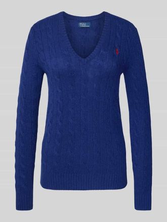 Polo Ralph Lauren Strickpullover aus Wolle-Kaschmir-Mix Modell KIMBERLY in Dunkelblau, Gr&ouml;&szlig;e XL