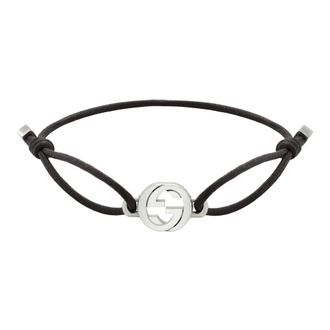 Gucci Interlocking G Cord Bracelet - female - Gucci - Bracelets - Gray - ONE SIZE - Accessories