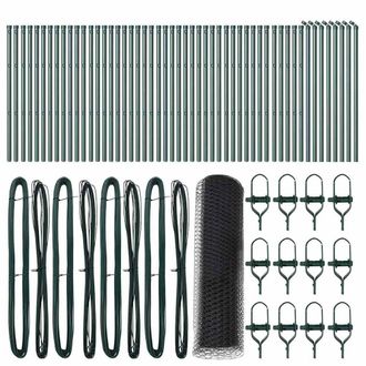 Berkfield Home Hexagon Fence Grey 0, 6x100 m Steel in Dark Green