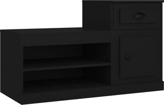 vidaXL Vidaxl - Mueble zapatero madera contrachapada negro 100x42x60 cm