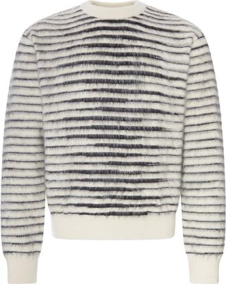 Tom Ford STRIPED CREW NECK SWEATER WITH HAIRY EFFECT - Tom Ford - Man