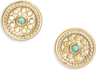 Anna Beck Flora Turquoise Stud Earrings in Gold at Nordstrom
