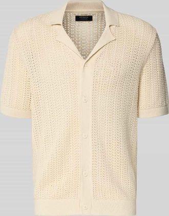 Mc Neal Regular Fit Freizeithemd im Loch-Design in Beige, Gr&ouml;&szlig;e XXXL