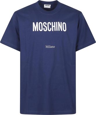 Moschino Logo Print T-Shirt - Heren - T-shirts - Blauw - M - Tops