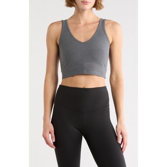 Beyond Yoga Space Dye Longline Sports Bra in True Gray Heather at Nordstrom Rack, Size X-Large