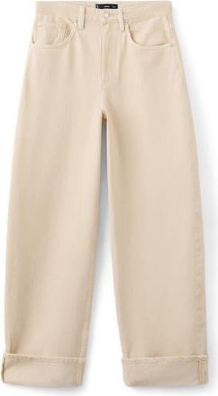 Mango Cuffed Balloon Jeans in Vanilla at Nordstrom, Size 10