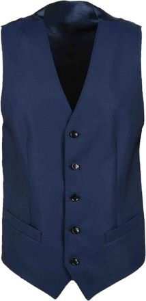 Alessandro Dell'Acqua Elegant Gilet - Heren - Gillet - Blauw - M - Polyester - Kostuums