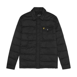 Lyle & Scott Gewatteerd Jas met Kraag - Heren - Zomerjassen - Zwart - M - Polyester - Jassen