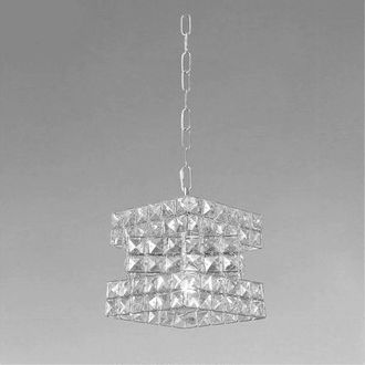 Trade Shop Trade Shop - Copy Of Lampadario Sospeso Cubo Cristalli Lampada Luce Led Attacco E27 Oro Quadrato 32309