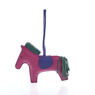 Herm&egrave;s Rouse Poupre Milo Lambskin Grigri Rodeo Bag Charm MM