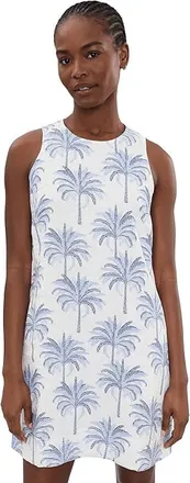 Tommy Bahama Palm Banks Sleeveless Short Dress Womens Dress Sanibel Blue : LG (US 12-14), Linen